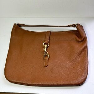Leather Shoulder Bag Brown Made in Italy